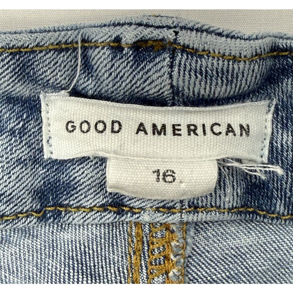 Good American HIgh-Rise Flare Hem Jeans good classic bootcut light wash Sz 16 - Picture 3 of 10